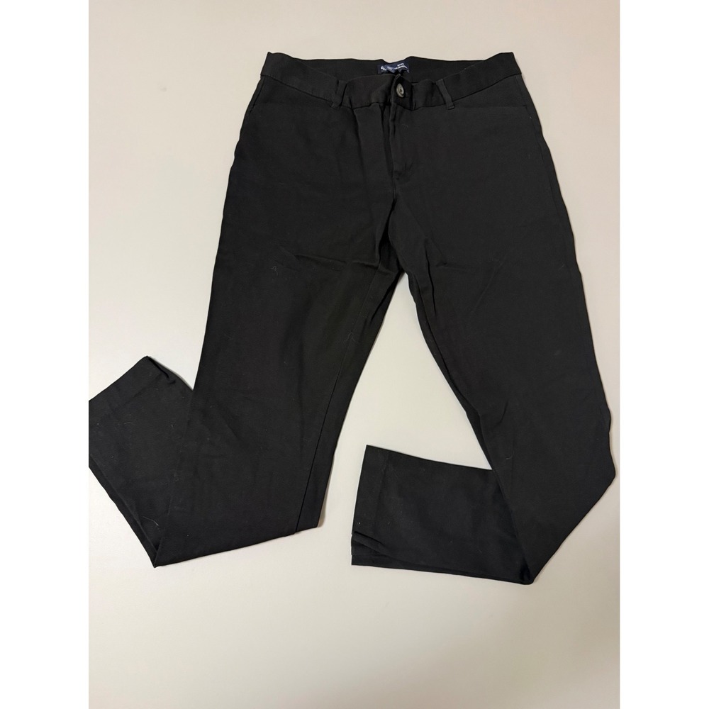 Gap Slim City Chino Pants Womens 8R Black Mid Rise Stretch Trousers Casual‎